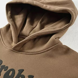 Sweat à capuche unisexe en éponge française de haute qualité Logo personnalisé Impression bouffante sérigraphie Vêtements en coton polaire brodés d'hiver - Product Image 4