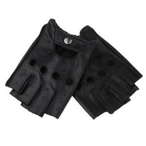 Gants de sport demi-doigts pour hommes en similicuir, gants de musculation imperméables et respirants pour la musculation - Product Image 4