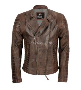 Men Distressed Biker Quilted Motorcycle Leather <b>Jacket</b> Casual Bikers Fashion Real Genuine Leather <b>Racing</b> Motorbike <b>Jacket</b> OEM - Product Image 1
