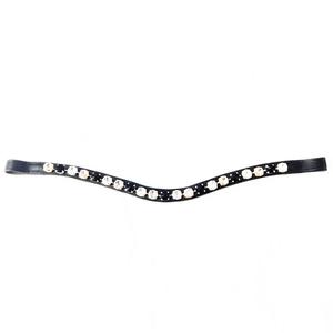 Bandeau à sourcils équestre pour l'équitation Cristaux de diamant Bling Cuir Style occidental OEM accepté - Product Image 5