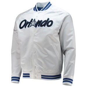 Veste de baseball en satin tendance 2025 Bomber universitaire brillant avec manches contrastées et fermeture à pression - Product Image 4