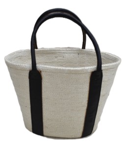 Sac ovale conique écologique avec longue poignée en cuir, exportation directe de l'usine de produits en jute dorée du Bangladesh - Product Image 1