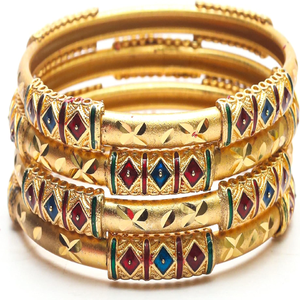 Brazalete de moda chapado en oro hecho en India, pulseras de joyería de moda, brazaletes de joyería de mano para mujer de alta calidad, precio de fábrica - Product Image 2