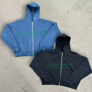 Nouvel Arrivage Sweat à Capuche Unisexe 100% Coton Délavé à l'Acide Effet Vieilli Style Streetwear Vintage Respirant Séchage Rapide avec Fermeture Éclair - Product Image 5
