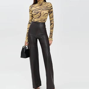 Pantalons en cuir pour femmes, vente en gros OEM, respirants, mi-plats, confortables, hiver, best-seller, derniers modèles en vente - Product Image 5