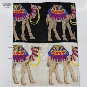 ลูกไม้ปักลายดอกไม้สีสันสวยงามพร้อมรายละเอียดที่ซับซ้อนสำหรับงานหัตถกรรมแฟชั่นและโครงการตกแต่งบ้านที่หรูหรา - Product Image 1