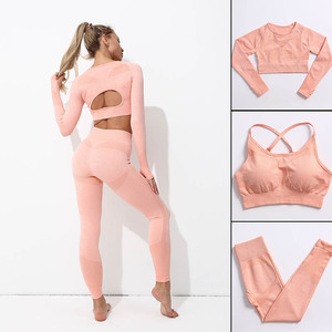 Women's 2-Piece Workout Set Crisscross Straps Backless Spandex/Polyester Quick Dry Breathable for Sport Bras Yoga - Product Image 1