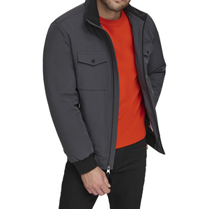 Vente chaude Veste bomber pour homme grande taille Logo personnalisé Saison d'hiver Imperméable Nylon Laine Fermeture éclair Coton Casual Lavé Vente en gros - Product Image 5