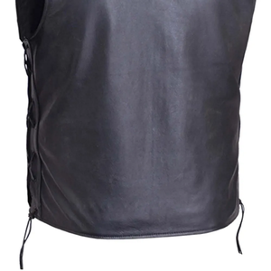 Gilet d'hiver pour homme de haute qualité, personnalisé, couleur unie, sans manches, en cuir, style streetwear, avec logo, en cuir véritable - Product Image 6