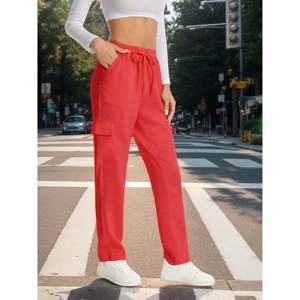 Pantaloni Cargo Leggeri e Traspiranti per Donne con Tessuto ad Asciugatura Rapida e Vita Elastica con Cordoncino - Product Image 2