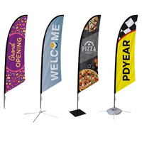 Bannière publicitaire extérieure personnalisée, drapeau portable en forme de larme avec quincaillerie antirouille pour les zones côtières