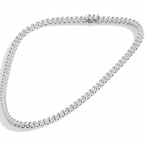 สร้อยคอเพชรทองคำหรูหราสำหรับผู้หญิง เครื่องประดับชั้นสูง สร้อยคอสำหรับวันครบรอบ ประดับเพชรทรงกลมระยิบระยับ - Product Image 1