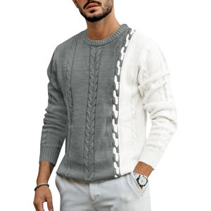 Suéter de Alta Calidad Ligero de Poliéster y Algodón para Hombre, de Secado Rápido, Transpirable, con Patrón Sólido para Otoño - Product Image 4