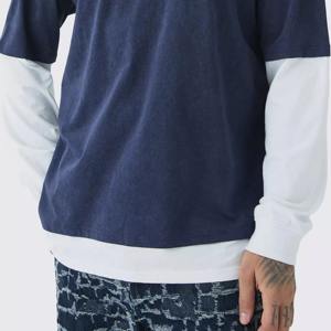 เสื้อยืดผู้ชายผ้าคอตตอนขนาดใหญ่พิเศษเปิดไหล่ตกเสื้อยืดแขนสั้นมีไซส์ใหญ่พิเศษโลโก้ตามสั่ง100% - Product Image 3