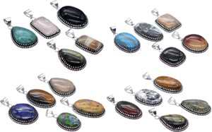 50 Pcs Bijoux Pendentif Colliers En Vrac Lot avec Tailles Réglables pour Festivals En Argent Sterling À La Main Mixte Pierres Précieuses De Mode - Product Image 5