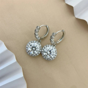 925 Sterling <b>Silver</b> Stud <b>Earrings</b> Luxury White VVS Moissanite Quality Gold Plating Cute Custom Jewelry <b>Men</b> Women Party Gifts - Product Image 2