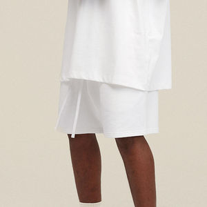 Short de gymnastique en toile 100% coton décontracté pour homme, séchage rapide, solide, cordon de serrage, entraînement de course à pied - Product Image 3