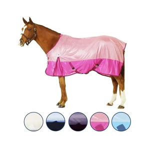 Waterproof Horse Turnout Rug 600D Oxford Fabric Pink with Large Tail Flap and 2 Leg Straps All Seasons Outdoor Use - Product Image 1