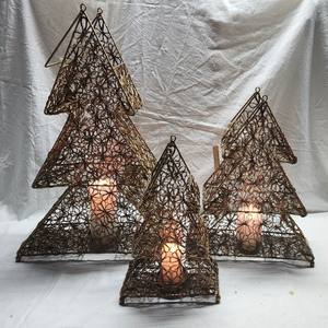 Linterna LED hecha a mano con velas, decoración del hogar, lámpara colgante de mesa de hierro y madera de vidrio de Metal, tendencia para Navidad - Product Image 1