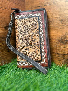 Nouvelle pochette en cuir usiné à la main élégante occidentale sacs à main conçus pour femmes vente chaude embrayages de bracelet en cuir usiné de taille compacte - Product Image 3