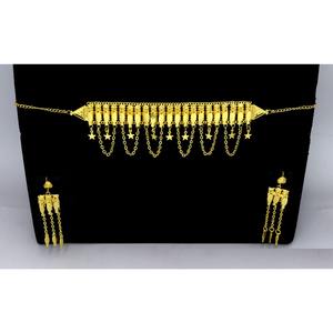 High Quality Gold Plated Pure <b>Brass</b> <b>Jewellery</b> Set Traditional UAE Dubai Designer for Weddings and Parties for Women and Girls - Product Image 5