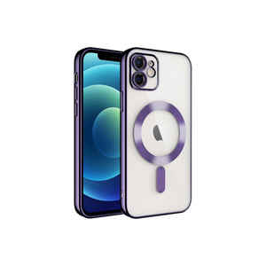 Coque de protection en silicone Netzy Deep Purple pour iPhone 12 Plus avec chargement sans fil MagSafe et protection de l'appareil photo – Housse de téléphone élégante - Product Image 1