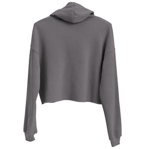Ventes en gros de sweats à capuche courts pour femmes en tricot ample doublé, en polaire d'hiver, mode streetwear, imprimés confortables, impression et broderie - Product Image 2