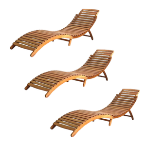 Chaises longues modernes au design simple super confortables pour piscine extérieure et meubles de plage lit de soleil chaise de plage en bois - Product Image 2