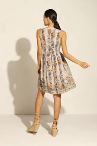 Indian Handmade Cotton Floral Printed Long Dress Stylish Woman's Party Wear Natural Waistline Woven Personalized Bride Gift Sale - Product Image 4