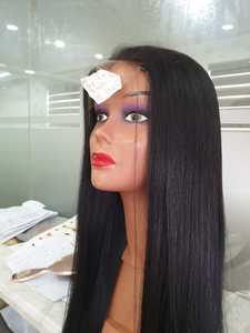 Peluca con malla frontal sin pegamento de cabello humano con cutícula alineada cabello Remy brasileño onda Natural estilos rectos longitud corta para encaje - Product Image 3