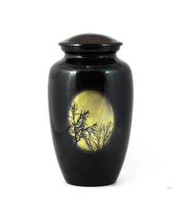 โกศเผาศพอลูมิเนียมสําหรับเถ้ามนุษย์ - โกศศพสําหรับผู้ใหญ่ทําด้วยมือ - ราคาไม่แพง (คืนดวงจันทร์เต็มดวง 200 ลูกบาศก์นิ้ว) - Product Image 1