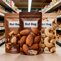 Sacs d'emballage pour noix en MOPP de qualité alimentaire, écologiques, avec impression personnalisée, pochettes verticales pour noix et en-cas avec fermeture éclair