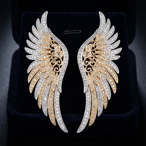 Joyería Hip Hop con Alas de Ángel con Incrustaciones de Circonita y Aleación para Dijes de Moda - Product Image 2