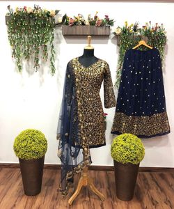 Robe traditionnelle indienne, laenga Choli, chemisier de styliste, tenue décontractée, couleur rose colorée, en tissu avec dupatta fond, offre spéciale - Product Image 3