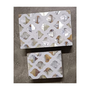 Luxury Modern Rectangle Shape Indian MDF Jewelry Box with <b>Mother</b> of Pearl Bone Inlay for Gifts - Product Image 3