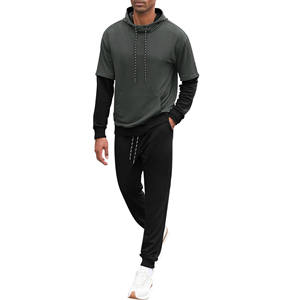Chándales personalizados, conjuntos de Jogger, logotipo de alta calidad, chándal acampanado para hombre y Sudadera con capucha, conjunto de 2 piezas, pantalones de chándal de algodón con capucha - Product Image 3