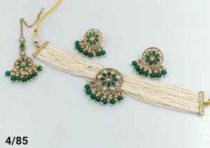 DERNIÈRE MOTIPEARL ANTIQUE & DROP COLLIER FANTAISIE PLAQUÉ OR À LA MODE AVEC ENSEMBLE DE BOUCLES D'OREILLES ET ENSEMBLE DE BIJOUX POUR FEMMES - Product Image 2