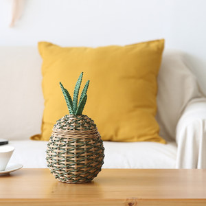 Adorable sac d'ananas coloré, accessoires de chambre de bébé, ensemble de paniers de rangement en rotin naturel, paniers en osier - Product Image 4