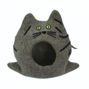 Cave pour chat en feutre 100% laine de Nouvelle-Zélande, maison pour chat en feutre fait main - Product Image 5