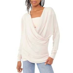 Cardigan Cozy You Free People Taglia XS, Maglione in Seta Autunno/Inverno Traspirante con Fiocco, Esclusiva Nordstrom, Colore Champagne Toast - Product Image 1