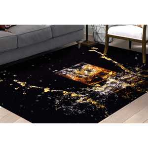 Tapis imprimé avec motif de verre à whisky - Décoration moderne pour cuisine et bar, tapis en chenille - Product Image 1