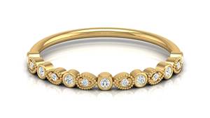 คุณภาพสูงยอดนิยมอินเทรนด์ผู้หญิงเครื่องประดับ 14K สีเหลืองทอง Lab Grown รอบ Faceted แหวนเพชรเครื่องประดับ Fine - Product Image 2