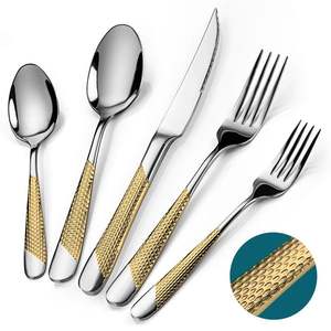 Ensemble de couverts de cuisine de luxe en acier inoxydable de haute qualité, cuillère, fourchette, couteau, pour hôtel et célébrations festives - Product Image 3