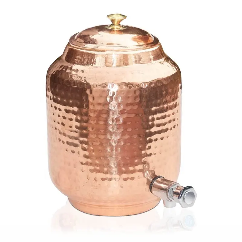 Pure Source India Copper Water Pitcher/Dispenser/Container with Tap for Storage & Serving Water (5000ml)