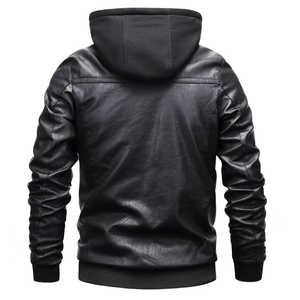 High Quality Men's Leather Motorbike <b>Jackets</b> Stand Front Waterproof Breathable <b>Slim</b> <b>Fit</b> Customizable Colors/Logo Wholesale - Product Image 2