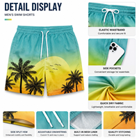 Shorts de pêche tropicaux personnalisés pour hommes, imprimé palmiers, pour la plage, les stations balnéaires et les sports nautiques, pour les marques d'équipements de plein air