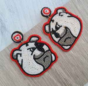 Pendientes colgantes bordados con cuentas de semillas de leopardo hechos a mano de La India, accesorio de moda para fiestas - Product Image 5