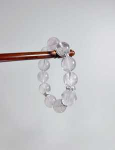 Pulsera de cuarzo transparente y cristal rosa, joyería de piedras preciosas naturales de 22mm para el equilibrio energético curativo, amor y poder espiritual - Product Image 5