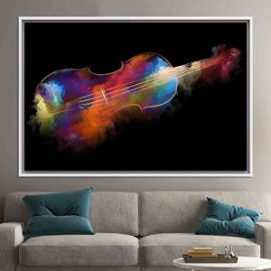 Abstract Violin Canvas Print - Tempered Glass Music Lover Gift,WHITE <b>FRAMED</b> CANVAS - Product Image 1
