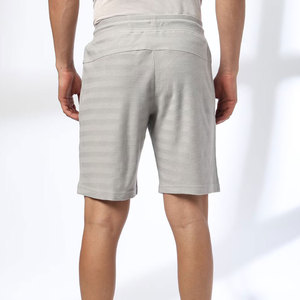 Shorts Bermuda en coton gris pour homme avec cordon de serrage à la taille et poches, style décontracté, taille mi-haute, tissu respirant - Product Image 2